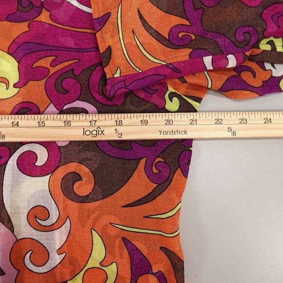 Athleta Dress Medium Multi Tunic Cover Up Mod Psychedelic Leaves Resort - Picture 11 of 14